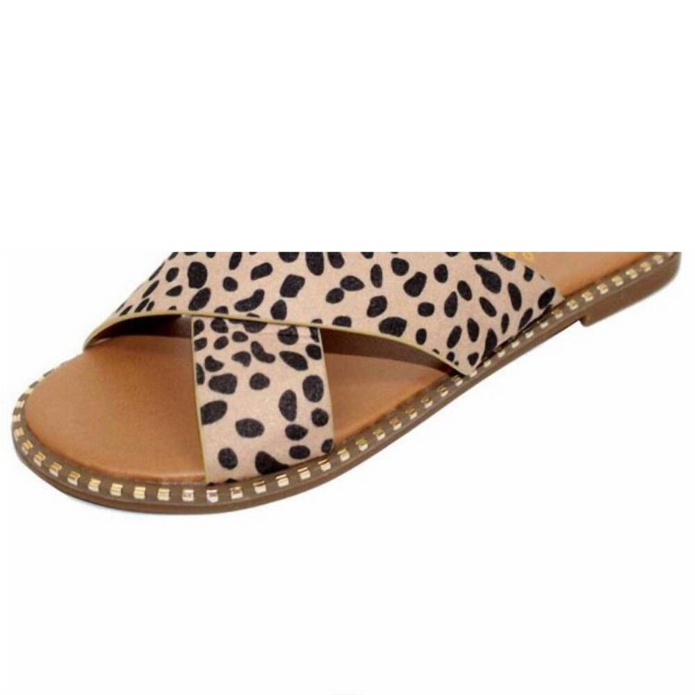 NEW BONNIBEL women's jolene criss cross sandals in cheetah